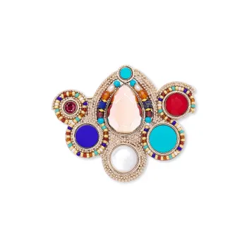 SATELLITE Gemstone Inlay Brooches Women's Multicolor