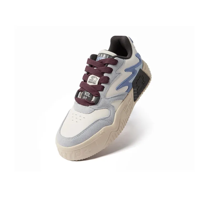 STARTER Vol Series Anti Slip Wear Resistant Low Top Skateboard Shoes Unisex Blue Brown-2
