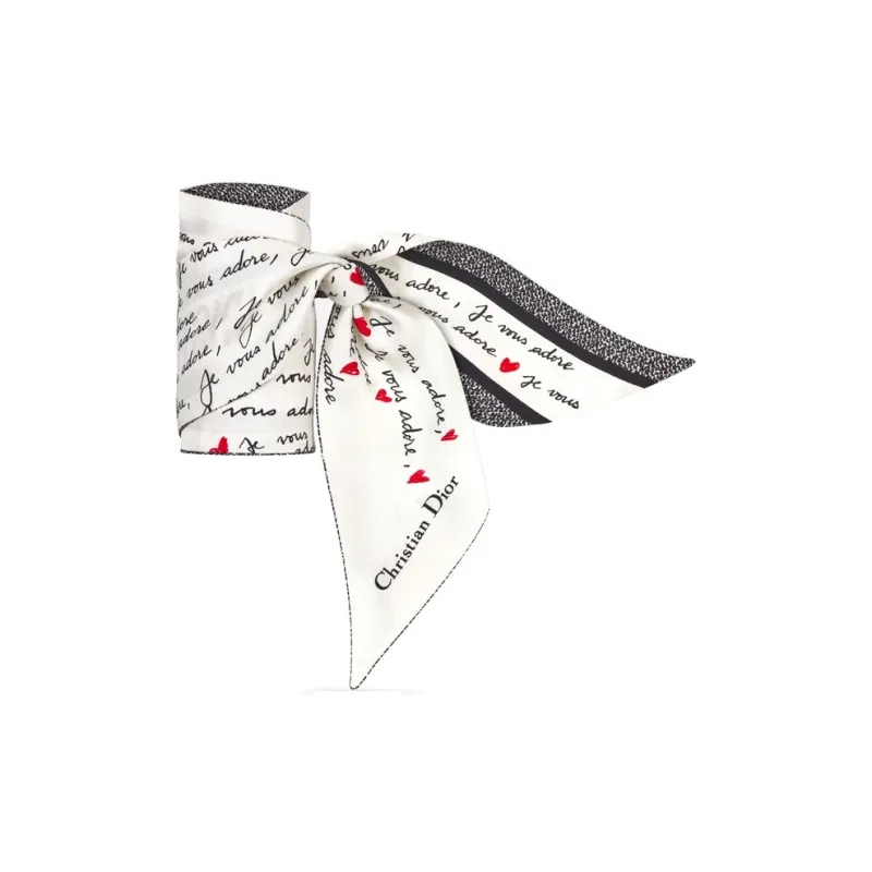 DIOR Silk Scarves Women's White-1