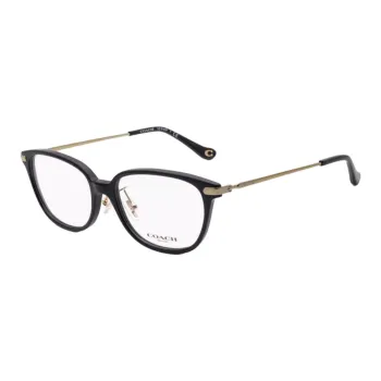 COACH Plate Frame Irregular Shape Eyeglass Frames Unisex Black