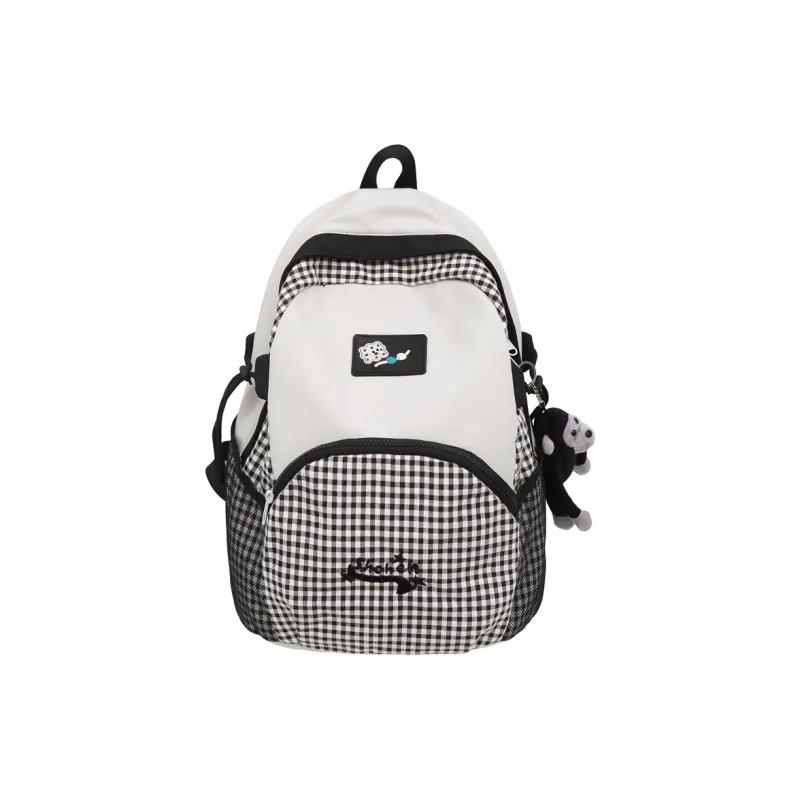 Parker Bear Nylon Backpack Unisex Black/Green/Yellow-11