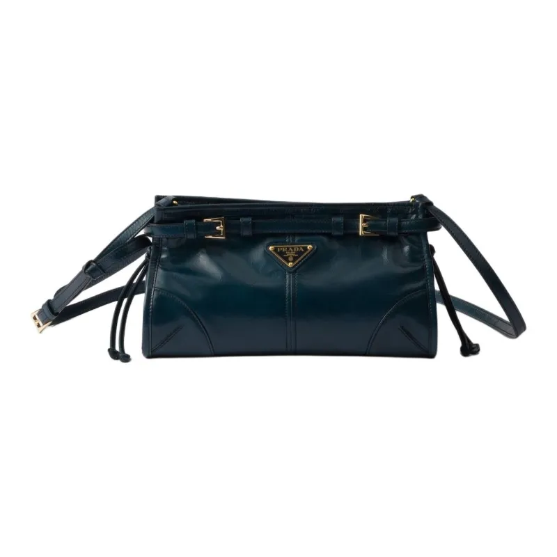 PRADA Leather Crossbody Bag, Shoulder Bag Women's Denim-0