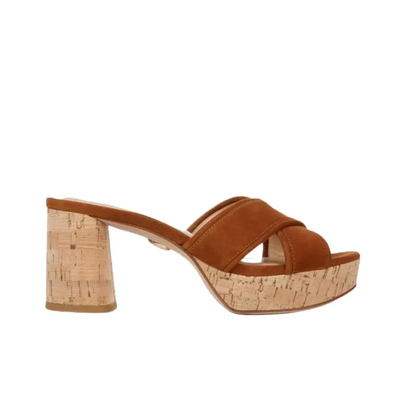 VERONICA BEARD Slide Slippers 7cm Women's Caramel-1