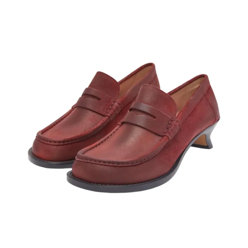 LOEWE Campo Loafers 4cm Women's Red-2