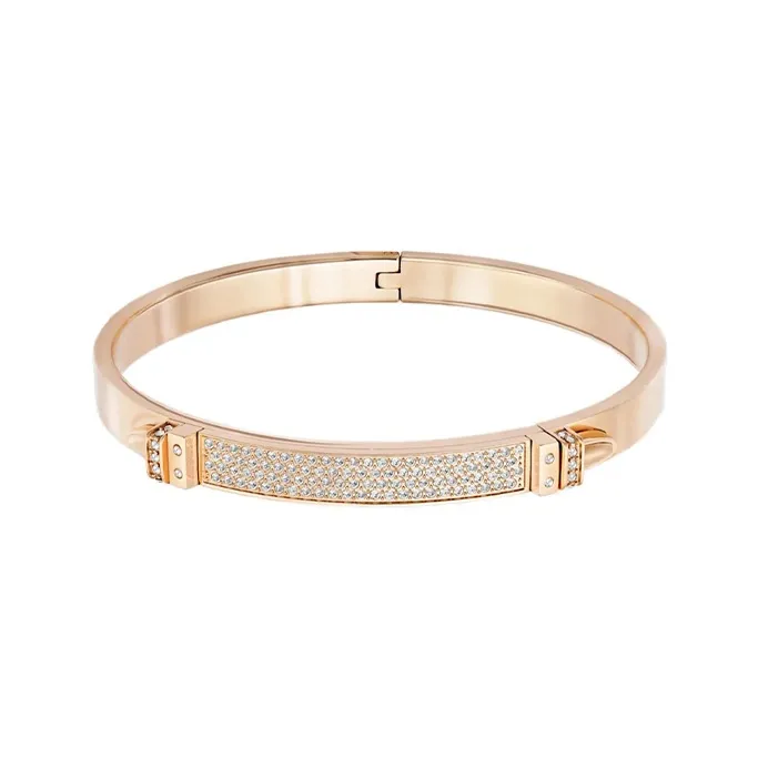 Swarovski Silver-Plated Bangles Women's Rose Gold-3