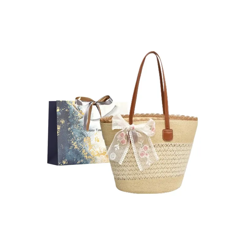Iman's House Straw Woven Shoulder Bag Women's Wide Stripe Ecru/Lacy Khaki/Cut Out Ecru/Stripes Brown/Wide Stripe Khaki-10