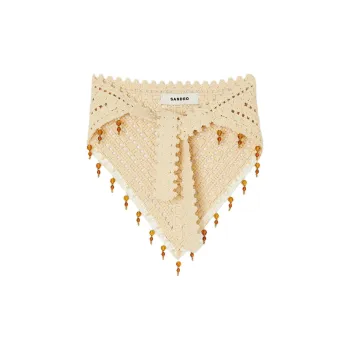 Sandro Viscose Polyamide Glass Acrylonitrile-Butadiene-Styrene ABS Headwraps Women's Beige