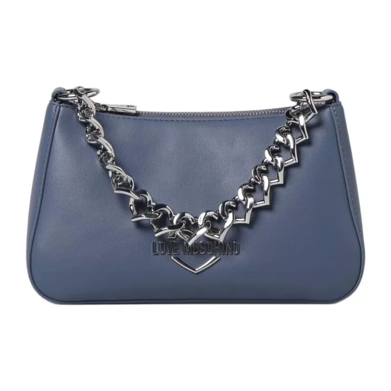LOVE MOSCHINO Leather Portable Crossbody Bag Shoulder Bag Women's Blue-0