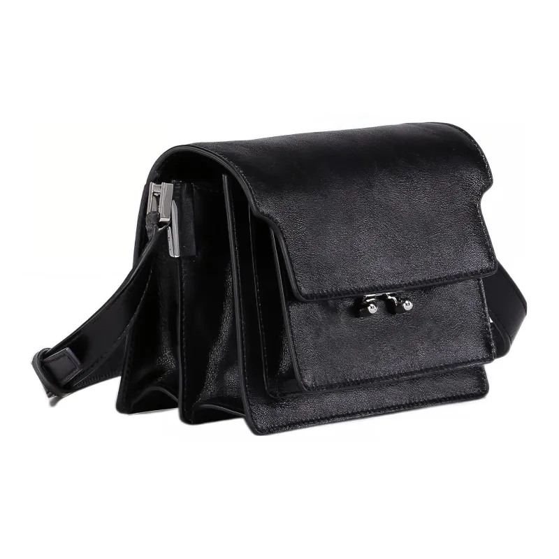 MARNI Trunk Calfskin Crossbody Bag Shoulder Bag Men's Black-1