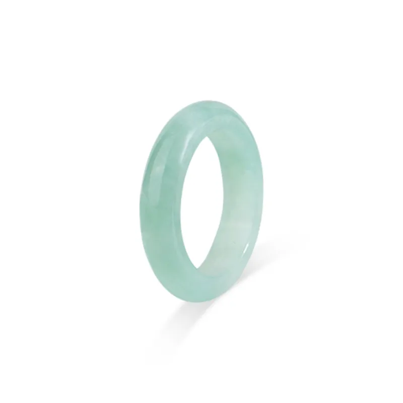 Zheng Baifu Bean Type Jadeite Rings Unisex-2