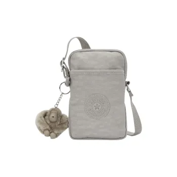 Kipling Polyamide Cell Phone Pouch, Shoulder Bag, Crossbody Bag Small Size Unisex Gray