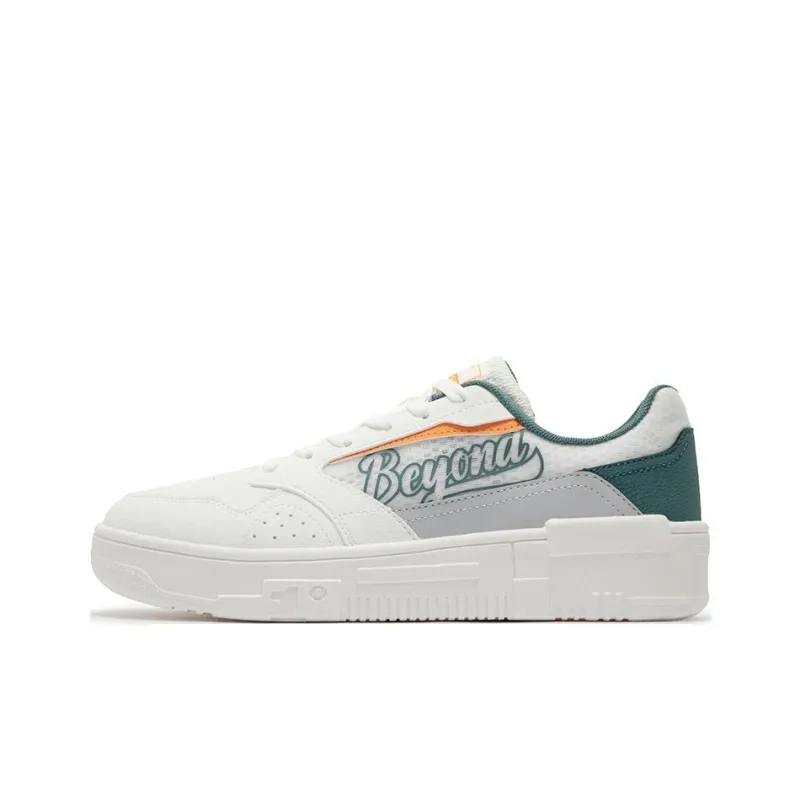 361° Slip Resistant Shock Absorbers Low Top Skateboard Shoes Men's White Green-0