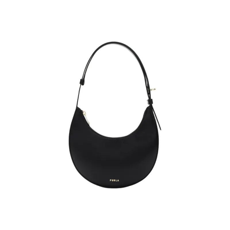 Furla Delizia Leather One Shoulder Handbag Mini Women's Black-0