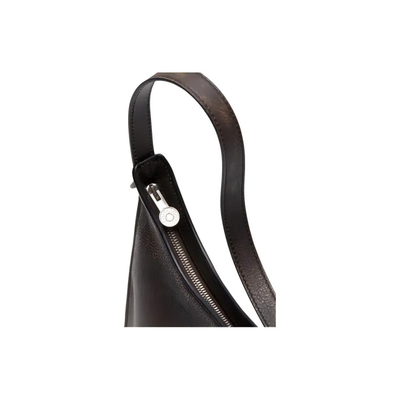 Acne Studios Platt Series Calfskin Handbag, Shoulder Bag Women's Dark Brown & Beige-3