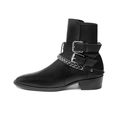 AMIRI Buckle Boots Black Leather