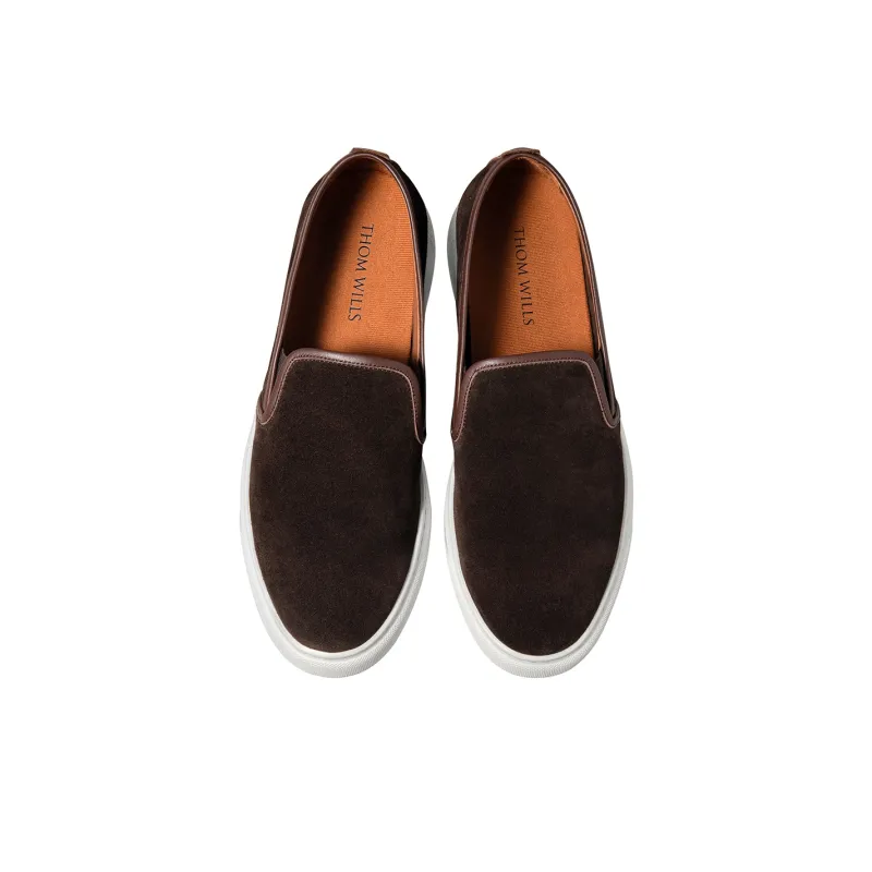 THOM WILLS Minimalist Style Versatile Slip on White Sneakers Casual Skateboard Shoes Men's-15