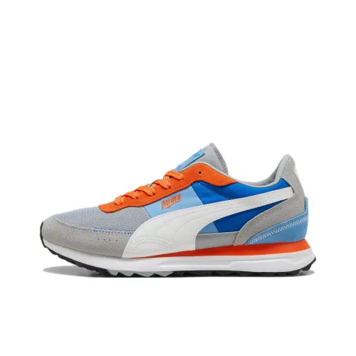 PUMA Road Rider Anti-Slip Wear-Resistant Low-Top Casual Running Shoes Unisex Blue Gray White