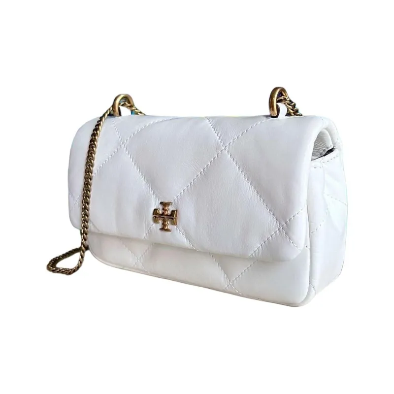 TORY BURCH Mini Kira Diamond Quilt Flap Bag Blanc-2