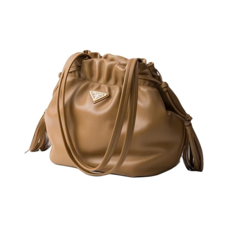 PRADA Nappa Leather Crossbody Bag Shoulder Bag Women's Caramel-1