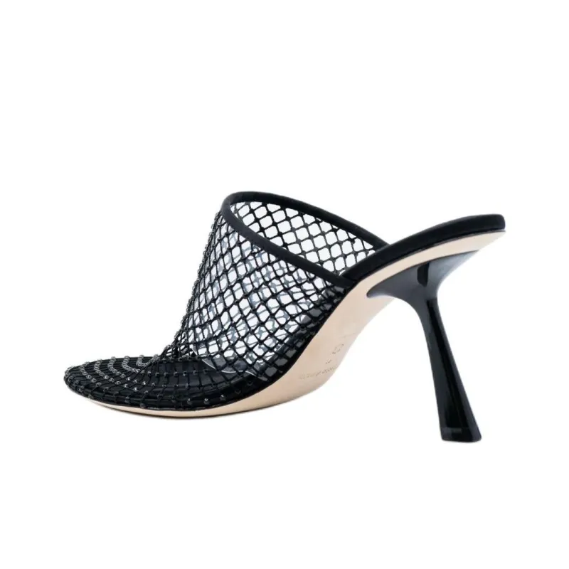 STUDIO AMELIA Closed Toe Slippers 8cm Women's Black-2