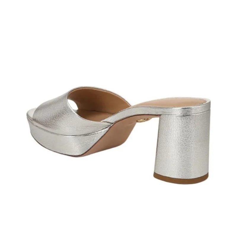 VERONICA BEARD Slide Slippers 7cm Women's Silver-4