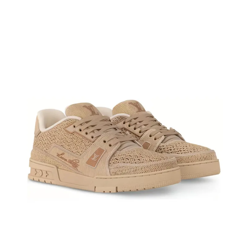 LOUIS VUITTON Lv Trainer Beige Raffia-2