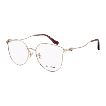 COACH Alloy Irregular Shape Eyeglass Frames Unisex Gold