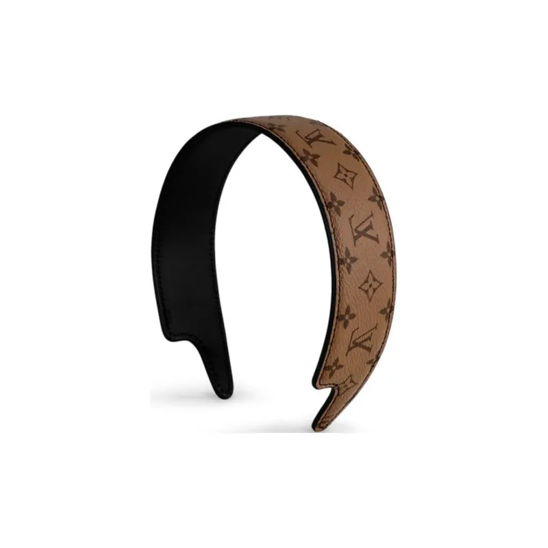LOUIS VUITTON Leather Headbands Women's Brown-0