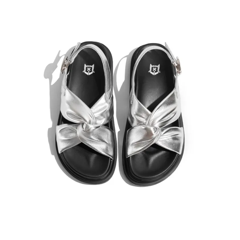 Old Meow Beach Sandals 4cm Women's Silver-4