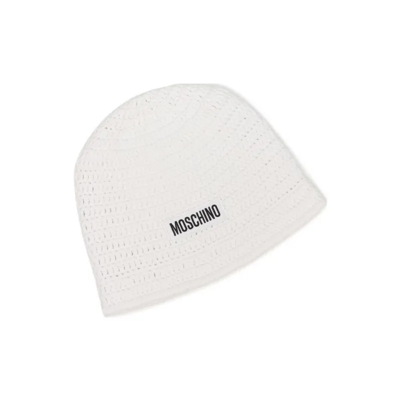 MOSCHINO Cotton, Polyester Beanies Women's White-2
