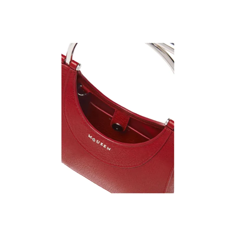 Alexander McQueen Grained Lambskin Shoulder Bag Crossbody Bag Handbag Mini Women's Red-3