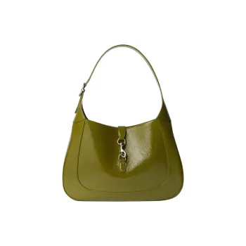 GUCCI Patent Leather Handbag, Shoulder Bag Men's Olive Green