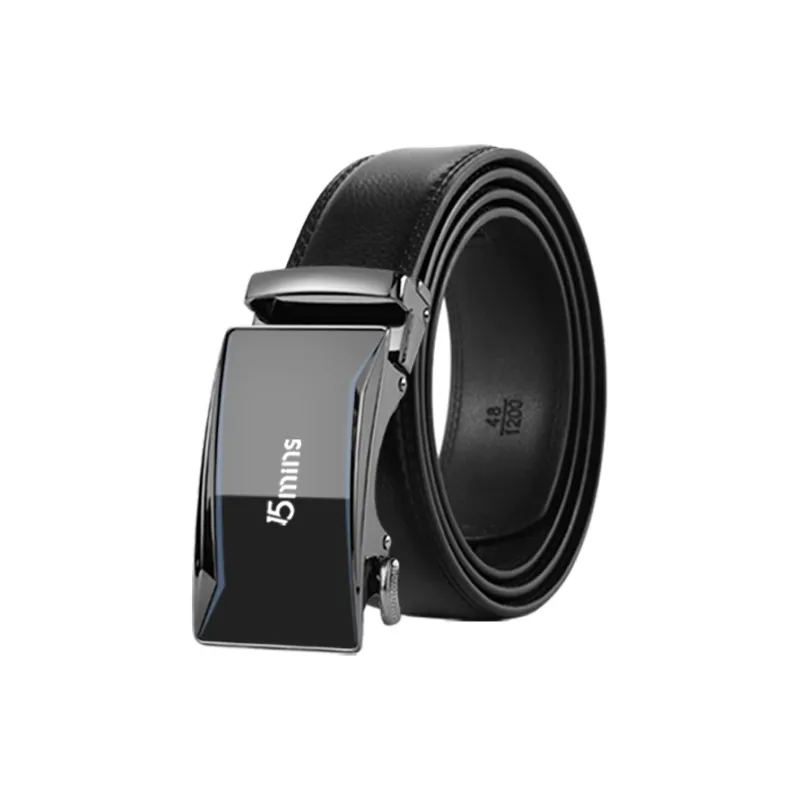 15 MINS Automatic Buckle Belt For Business Casual, Trendy For Young Men Leather Belts Men's Width  3.5cm-0
