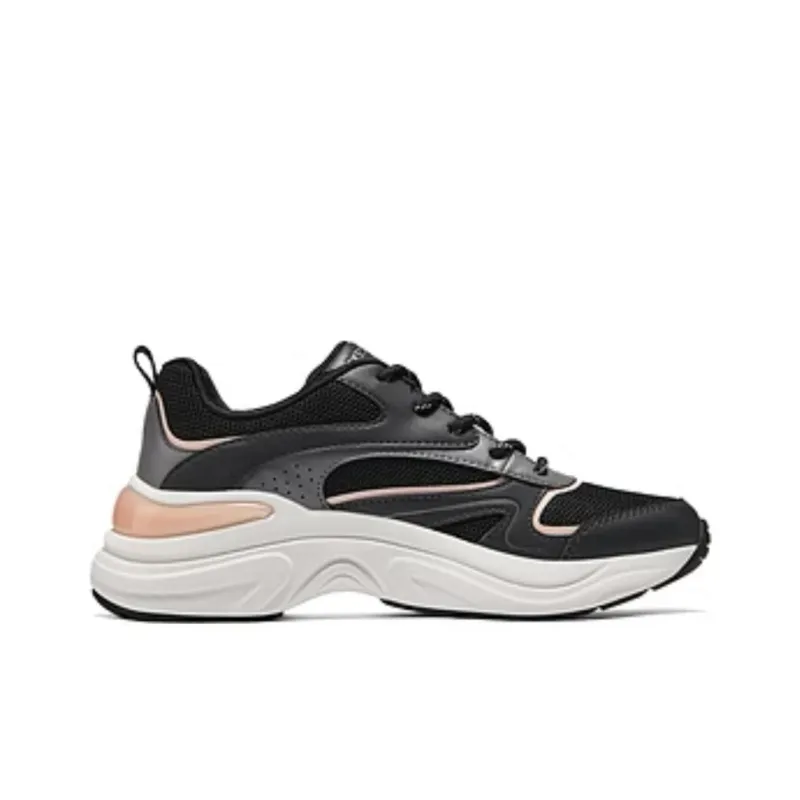 Skechers Street Supportive And Elastic Low Top Running Shoes Women's Black Pink-2