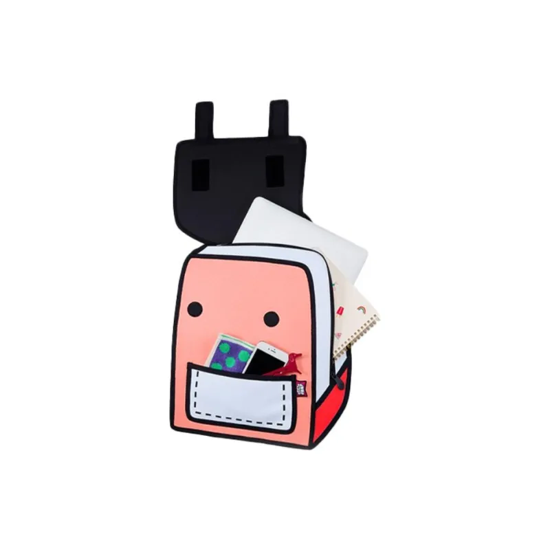 JumpFromPaper Polyester Backpack Mini Unisex Watermelon Red-3