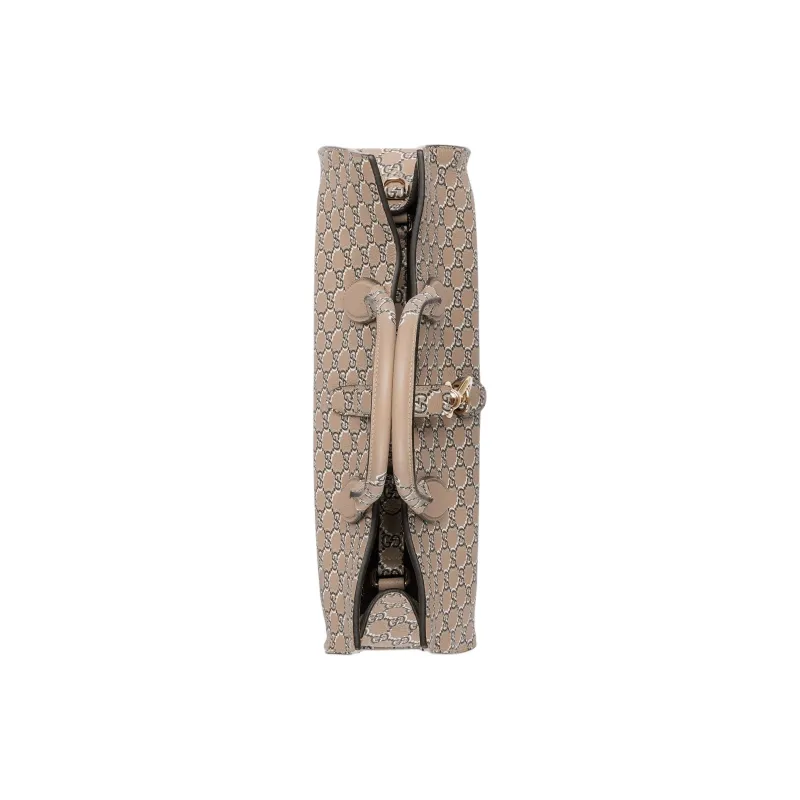 GUCCI Jackie 1961 Printed Leather Shoulder Bag, Crossbody Bag, Handbag Medium Size Women's Taupe-6
