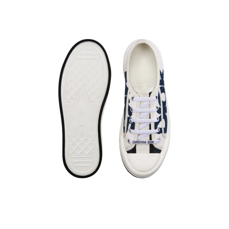 DIOR Walk'n'Dior Platform Shoes Low-Top Skateboard Shoes 3.5cm Women's White-4