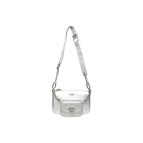 STEVE MADDEN PU Combo Bag Crossbody Bag Shoulder Bag Small Size Women's Silver