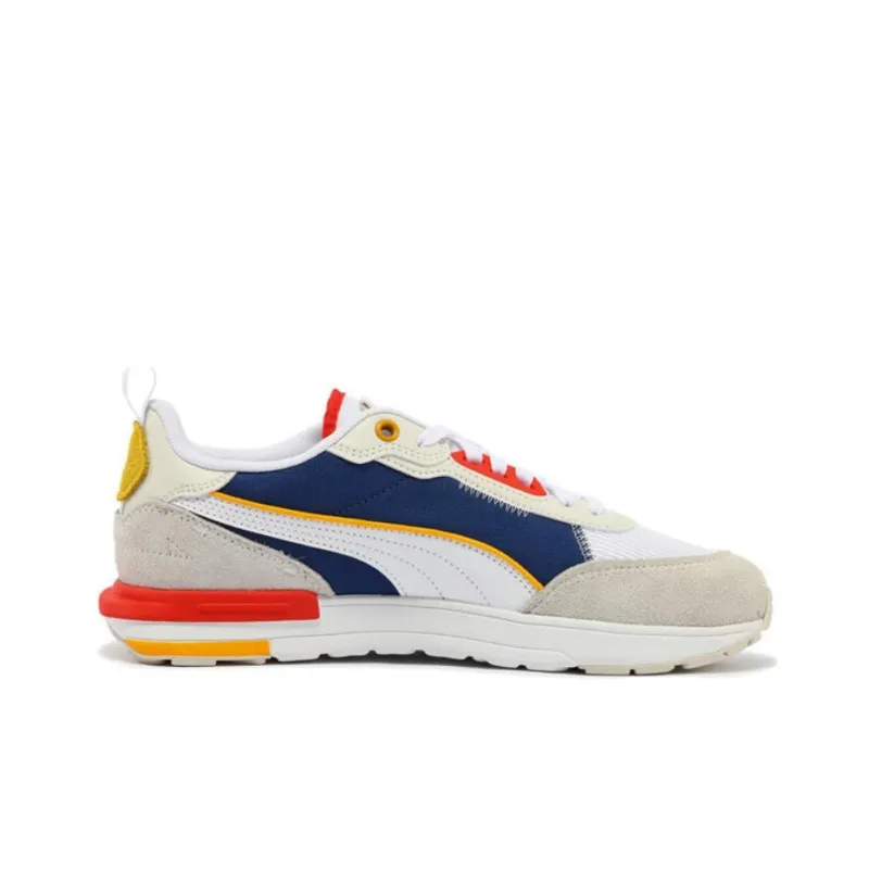 PUMA R22 Anti Slip Wear Resistant Low Top Casual Shoes Unisex White Blue-1
