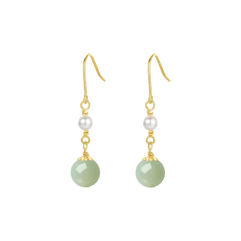 WINY Hetian Jade Earrings Green Jade Women's-0