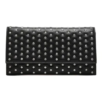 STEVE MADDEN Synthetic Material Envelope Bag One Shoulder Crossbody Clutches Women's Black & Silver