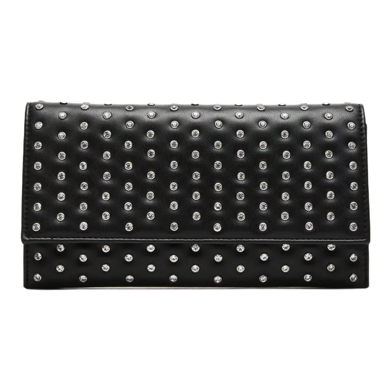 STEVE MADDEN Synthetic Material Envelope Bag One Shoulder Crossbody Clutches Women's Black & Silver-0