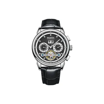 FAIRWHALE Mechanical Movement Metal Strap Watch Men's Watches Black Dial