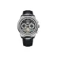Silver Case Black Dial Black Leather Strap