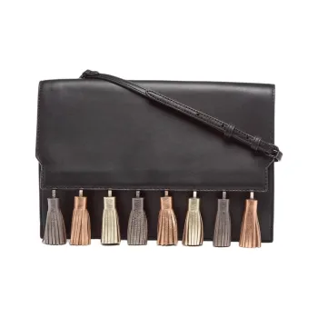 REBECCA MINKOFF Leather Handheld Crossbody Bag Shoulder Bag Women's Black/Metal/Multicolor