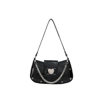 DALO PU Shoulder Bag Regular Women's Knight Black/Dusty Pink