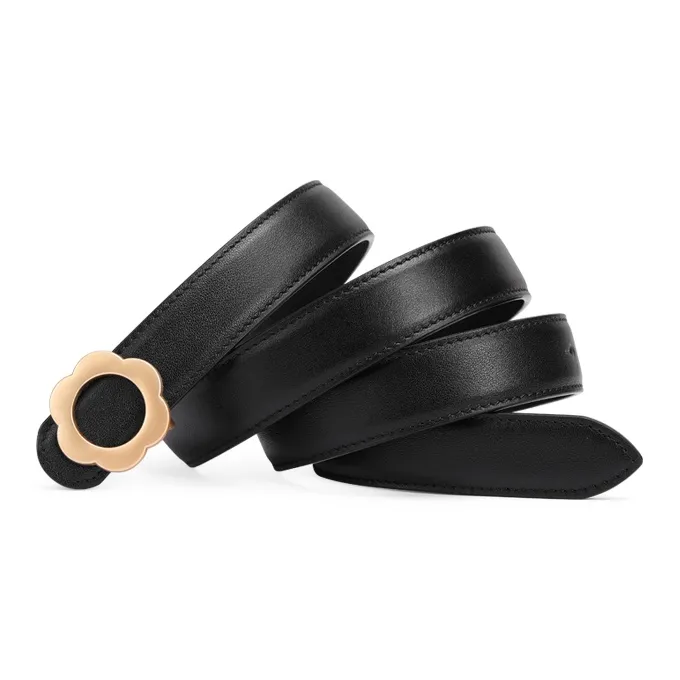 CARLE KELLEN Black, With Denim Leather Belts Women's Width 2.3CM-2