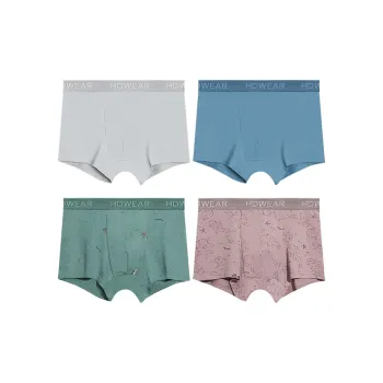 Red Bean Underpants Men's 4 Pack Mixed Color