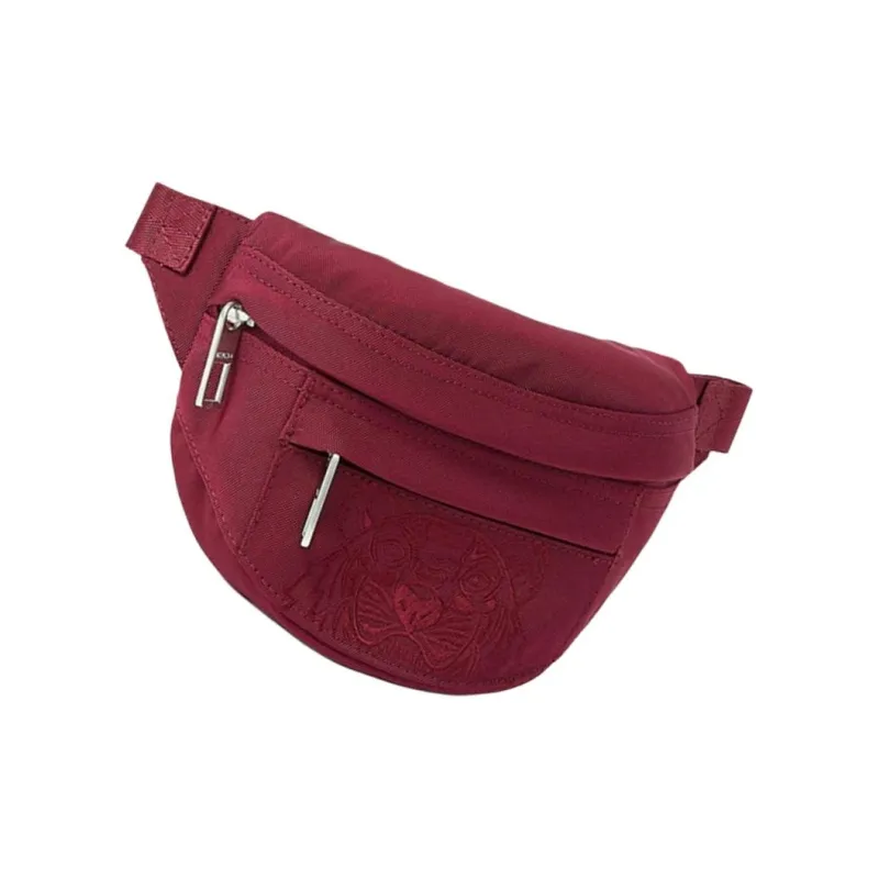 KENZO Classic Tiger Head Polyester Crossbody Bags Sling Bags Unisex Burgundy-4