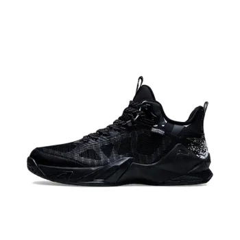 QIAODAN Cushioning Wear Resistant High Top Basketball Shoes Men's Black